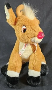 Vintage Rudolph das Rentier mit der roten Nase musikalische leuchtende Nase Plüsch 1999 GETESTET - Bild 1 von 11