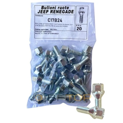 Bulloni ruota JEEP RENEGADE sostitutivi per cerchi originali KIT 20 pz. - Immagine 1 di 2