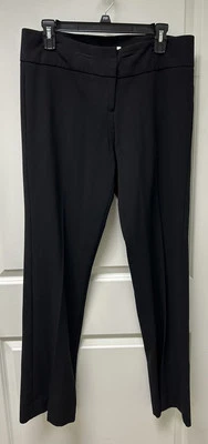 女士 Kenneth Cole 职业正装裤子口袋 10 码黑色宽腿弹力 — 第 1/4 张图片