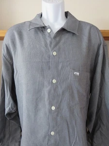 New Quiksilver Mens Button Up Shirt Grey Long Sleeve Surfing Skateboarding Large - Picture 1 of 4