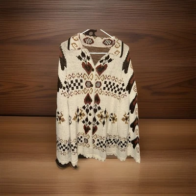 Suéter de Colección Sturbridge por Roosevelt Tejido Chal Poncho Cottage Core Foto 1 de 4