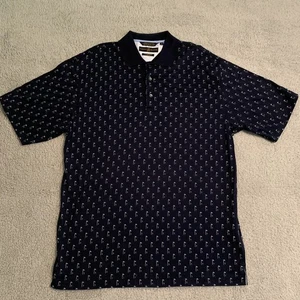 Tommy Hilfiger Navy Golf Flag & Tee Polo Taglia Media Stampa Novità - Foto 1 di 6