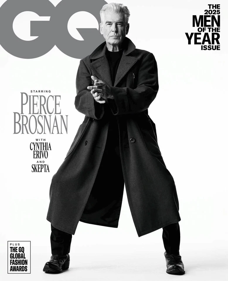 British GQ Magazine (UK) December 2025 - Men Of The Year - Pierce Brosnan Cover - Image 1 of 1