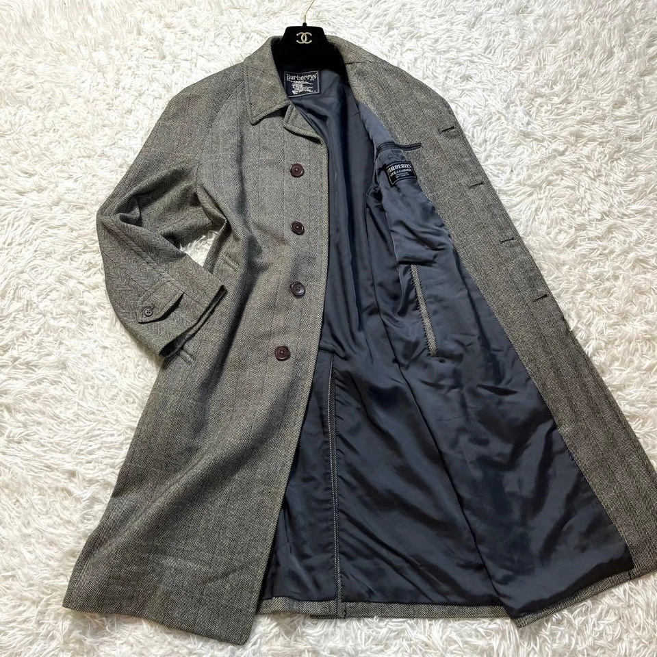 Burberry grey cashmere herringbone Trenc coat, size L - Image 1 of 4