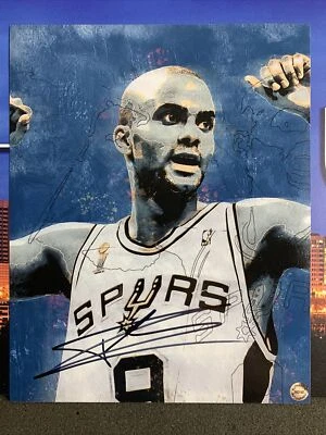 Фотография Тони Паркера (шпоры) с автографом 8x10 — с сертификатом подлинности - Изображение 1 из 2