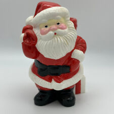 Vintage Christmas Santa Candle Holder 1982 Avon HO HO GLOW Ceramic  6"