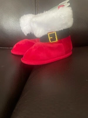 Little Me X-mas Santa's Boots for perfect 1st Christmas picture. 0-6 month. Boys - Image 1 of 3