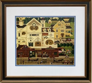 Charles Wysocki "Derby Square" New CUSTOM FRAMED Art Americana - Picture 1 of 3