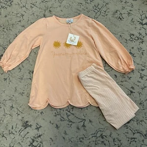 Conjunto de túnica Busy Bee Smocks 2 piezas You Are My Sunshine nuevo agotado raro 5T - Imagen 1 de 2