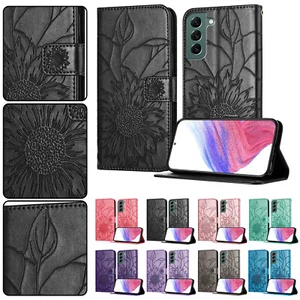 Für Samsung Galaxy A36 A56 A26 Sonnenblumenprägung PU Leder Flip Wallet Handy Hülle - Bild 1 von 54