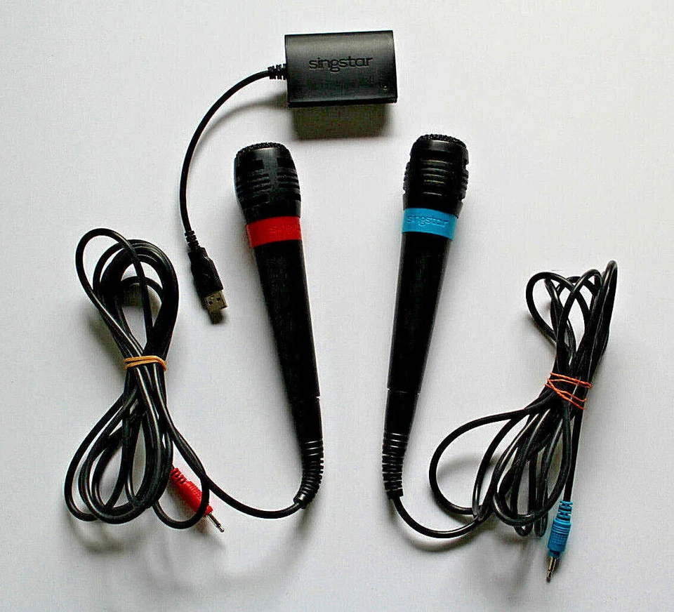 Playstation 2 + 3 + 4 PS3 PS4 Mikrofone Mikro inkl. Adapter Singstar - Bild 1 von 1