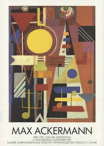 Max Ackermann Galerie Jahrhunderthalle Hoeschst 33" x 23,75" Offset Lithographie 1 - Bild 1 von 4
