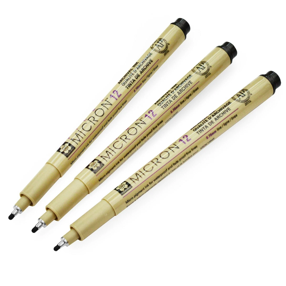Sakura Micron Fineliner Set – 10 Stück, Schwarz, Von 0,05 Mm Bis 3,0 Mm – Dokumentenecht & Lichtbeständig