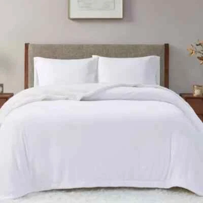 Charter Club Sherpa Plush Reversible Blanket, White, QUEEN 90 X 90 - Image 1 of 4