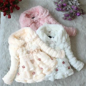 New Soft Winter Faux Fur Baby Girls Coat Casual Autumn Jacket Kids Clothes UK - Picture 1 of 8
