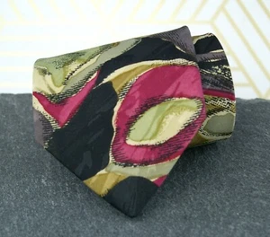Florenzi Collection Pink Black Grey Green Necktie Tie - Picture 1 of 3