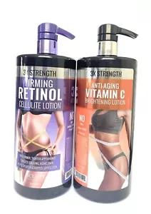 3X Strength Firming Retinol cellulite Lotion & Anti-Aging Brightening Lotion DUO - Picture 1 of 1