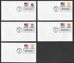 US 5897-5901 Flowers (set of 5 from sheet) CDS FDC 2024 - Picture 1 of 6