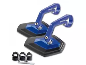 kmx24 Diamond espejo de manillar espejo de moto espejo retrovisor en set azul - Imagen 1 de 2