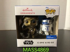Hallmark 2022 Funko Pop Star Wars C-3PO and R2-D2 Christmas Ornament WALMART NEW - Picture 1 of 8