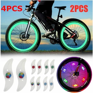 4 X Bike Bicycle Cycling Wheel Spoke Wire Tyre Bright LED Flash Light Lamp UK - Picture 1 of 30