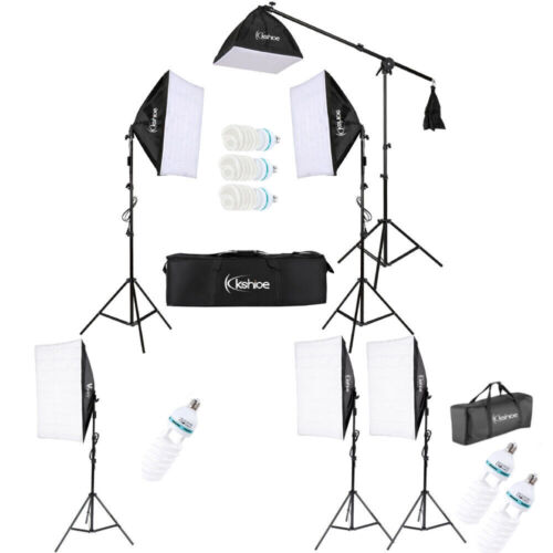 Photography Studio Softbox Continuous Video Lighting Soft Box Light Stand Kit UK