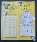 Carte MICHELIN old map n&#176;64 ANGERS ORLEANS 1961 Guide Bibendum pneu tyre