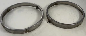2 Vintage 1963 Pontiac Lemans Tempest Headlight Rings - Picture 1 of 11