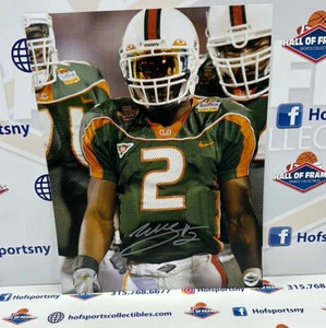 WILLIS MCGAHEE SIGNED HURRICANES 11X14 - HOF COA - Picture 1 of 1