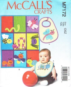 Baby Lätzchen und Quilt Bug Applikationen McCalls 7172 Schnittmuster - Bild 1 von 2