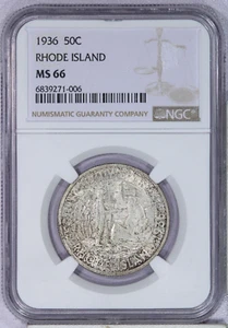 Medio dólar Rhode Island 1936 50c NGC MS66 - Imagen 1 de 2
