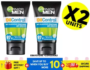 GARNIER MEN Oil Control Anti-Blackhead Brightening Icy Scrub 100ML - Picture 1 of 9