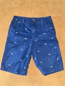 Gap Kids Boys Bermuda Shorts Shark Embroidery Royal Blue Size 12 EUC - Picture 1 of 3