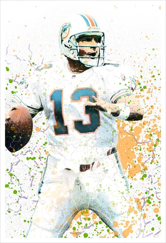 Dan Marino - Splatter Art poster print Cover