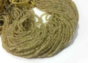 10 Strand  AAA Golden Rutile Faceted Rondelle Beads 13" Strand Golden Rutile 3mm - Picture 1 of 3