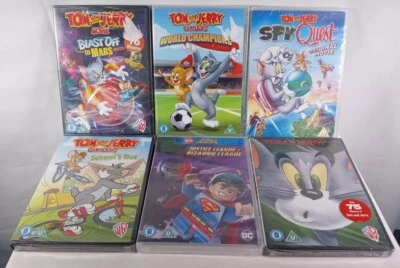 6 Sealed DVDs – Tom & Jerry Collection + LEGO Justice League Kids Family Films - Image 1 of 4