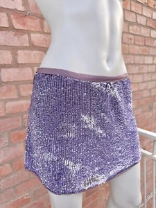 PATRIZIA PEPE Mini Sequins Skirt Sparkling Shimmery Purple Size  Trim Size 42-S - Picture 1 of 22