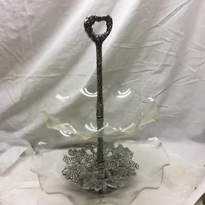 2-Tier Fruit Server Ornate Grape Design - Picture 1 of 11
