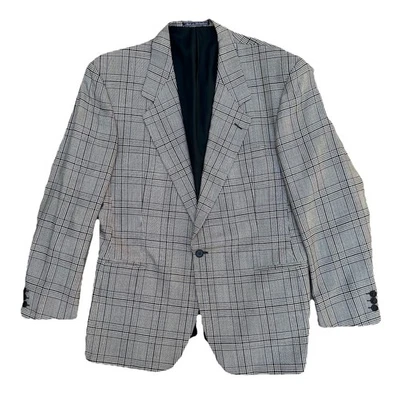 Blazer Versace V2 masculino cinza e roxo xadrez 1 botão tamanho EUR 52 - EUA 42 R - Imagem 1 de 4