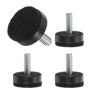 Nivelador de pies de muebles de rosca de 1/4", juego de 4 pies niveladores de 17 mm l negro - Imagen 1 de 6