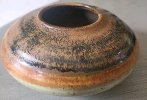 BEAUTIFUL POTTERY IKEBANA FLOWER FROG VASE NO FROG - Picture 1 of 19