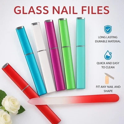 Beautiful Crystal Glass Nail File + Matching Hard Case – Manicure & Pedicure UK - Image 1 of 4