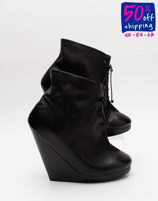 RRP€940 MARSELL Leather Ankle Boots US7 UK4 EU37 Slouchy Made in Italy Foto 1 de 4
