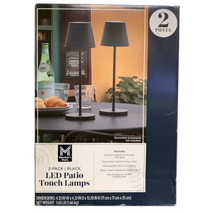 Member's Mark 2-Pack Rechargeable Cordless LED Patio Touch Lamps (Black) - Picture 1 of 3