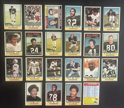 1974 Topps OAKLAND RAIDERS Complete Set of 22 KEN STABLER Biletnikoff RAY GUY R - Image 1 of 3