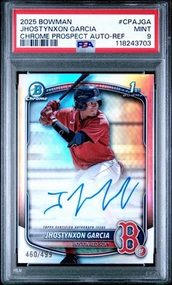 Refractor Bowman Chrome 1st Prospect Auto JHOSTYNXON GARCIA 2025/499 PSA 9 🔓📈 Foto 1 de 3