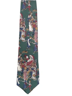 Corbata vintage Nordstrom para hombre Navidad Papá Noel multicolor seda hecha en Italia Foto 1 de 4