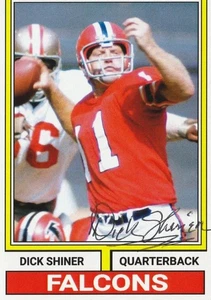 FORMER ATLANTA FALCONS & NFL LEGENDARY QB DICK SHINER SIGNED CUSTOM CARD - Picture 1 of 2