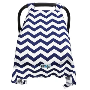 CanopyMe Toldo Asiento de Coche para Bebé con Bolsa de Tela Extra Azul Marino Chevron Premium - Imagen 1 de 7