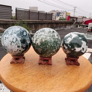 4.76LB3Pcs Natural aquatic plant agate crystal ball, water grass moss agate ball - Picture 1 of 17